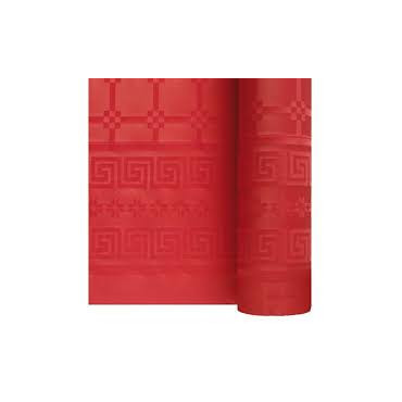 NAPPE PAPIER DAMASSÉ ROUGE EN ROULEAU DE 1,20 x 25 m NAPPE PAPIER DAMASSÉ ROUGE EN ROULEAU DE 1,20 x 25 m