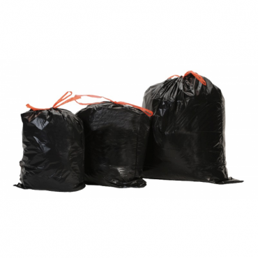 Sacs poubelle liens coulissants - 50 litres noir Sacs poubelle liens coulissants - 50 litres noir