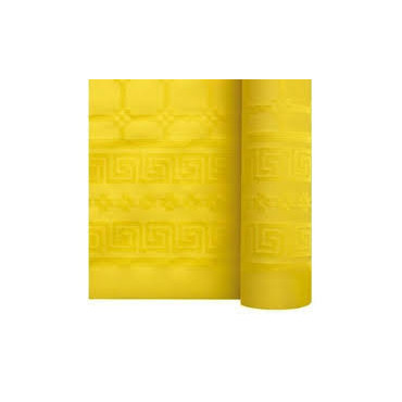NAPPE PAPIER DAMASSÉ JAUNE EN ROULEAU DE 1,20 x 25 m NAPPE PAPIER DAMASSÉ JAUNE EN ROULEAU DE 1,20 x 25 m