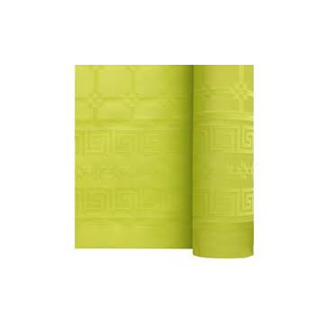 NAPPE PAPIER DAMASSÉ VERT AMANDE EN ROULEAU DE 1,20 x 25 m NAPPE PAPIER DAMASSÉ VERT AMANDE EN ROULEAU DE 1,20 x 25 m