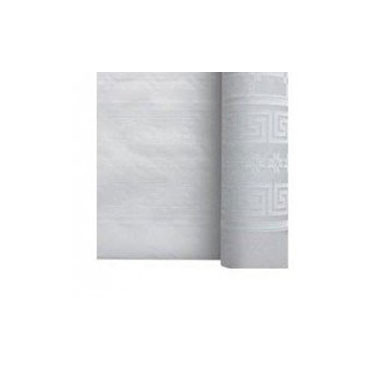 NAPPE PAPIER DAMASSÉ BLANCHE EN ROULEAU DE 1,20 x 25 m NAPPE PAPIER DAMASSÉ BLANCHE EN ROULEAU DE 1,20 x 25 m