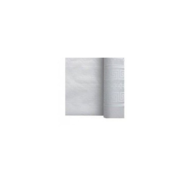 Nappe papier damassée blanche en rouleau 1,20 m x 25 m