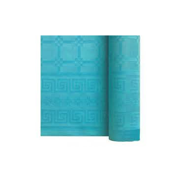 NAPPE PAPIER DAMASSÉ TURQUOISE EN ROULEAU DE 1,20 x 25 m NAPPE PAPIER DAMASSÉ TURQUOISE EN ROULEAU DE 1,20 x 25 m