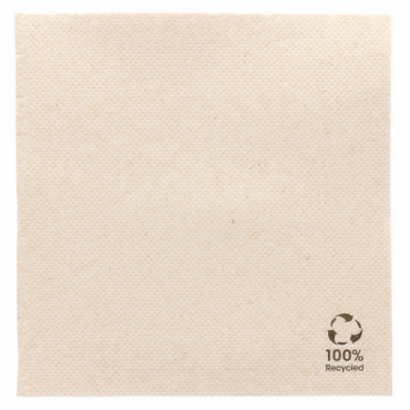 SERVIETTES ECOLABEL "DOUBLE POINT" 19 G/M2 39x39 CM NATUREL OUATE RECYCLÉE (1200 UNITÉ) - Garcia de Pou