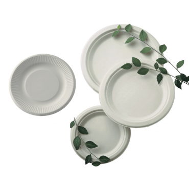 Assiette en fibre de canne compostable