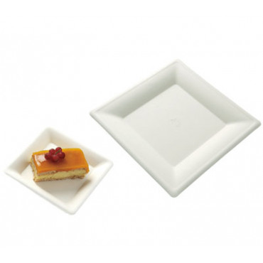 Assiettes carrées en fibre de canne compostables