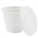 Couvercle blanc pour gobelet 43 cl fibre de canne compostable