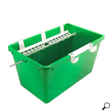 Seau à vitres 18 litres avec tamis et crochet Seau à vitres 18 litres avec tamis et crochet