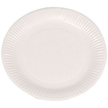 Assiette carton blanc Ø 18 cm plastifiée