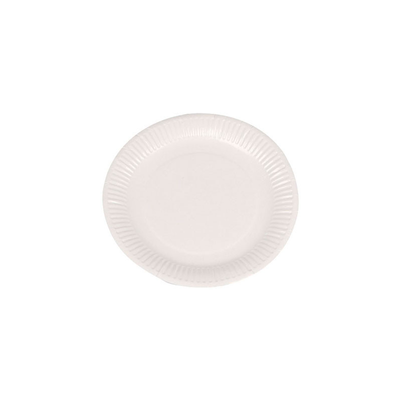 Assiette carton blanc Ø 15 cm plastifiée