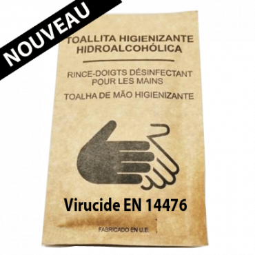 Lingette individuelle désinfectante 100% bio - Virucide EN 14476