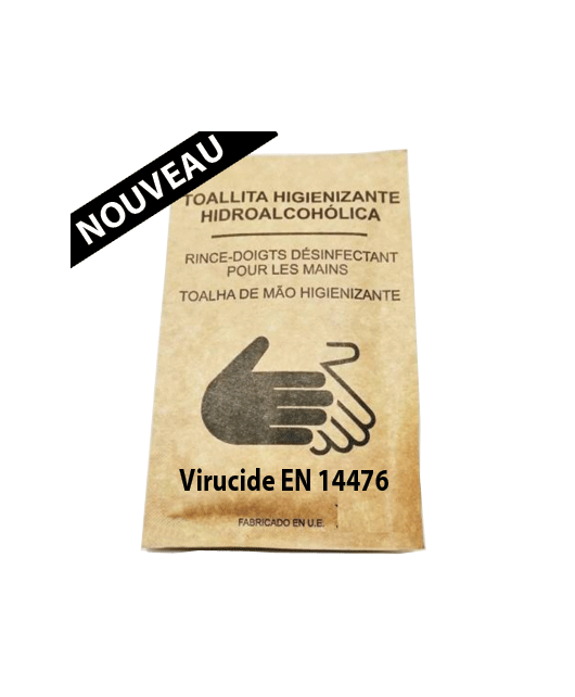 Lingette individuelle désinfectante 100% bio - Virucide EN 14476 Lingette individuelle désinfectante 100% bio - Virucide EN 14476