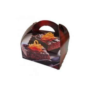 Boîte pâtissière à poignée décor Zeste – lot de 50 unités