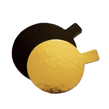 Découpe ronde individuelle carton or/noir Ø 8 cm – boîte de 200