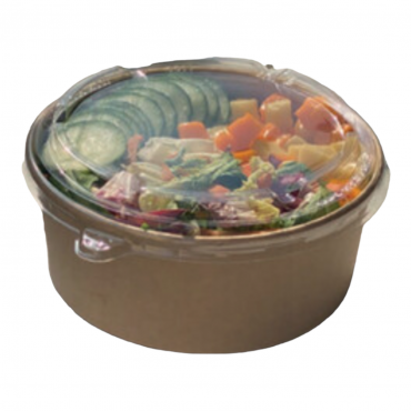 Bol salade kraft brun avec couvercle 780 ml