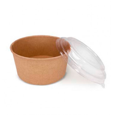 Bol salade kraft brun avec couvercle 780 ml