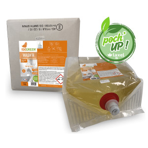 WASH'R liquide lavage machine concentré Ecolabel poch up Bag-in-box WASH'R liquide lavage machine concentré Ecolabel poch up Bag-in-box