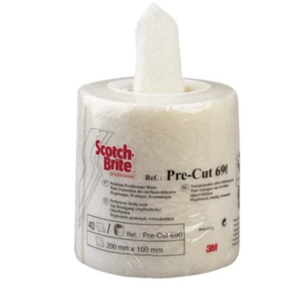 Rouleau blanc prédécoupé Scotchbrite 690 Rouleau blanc prédécoupé Scotchbrite 690