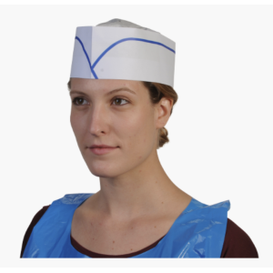 Calot réglable liseré bleu – confort et hygiène professionnelle