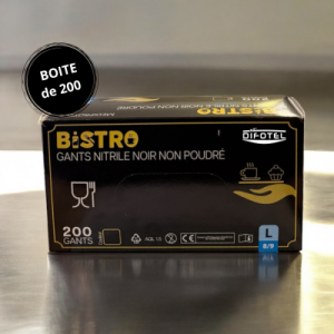 Gant nitrile noir "BISTRO" non poudré, boite de 200 !