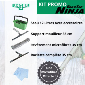 Kit promo Unger Ergotec Ninja vitres