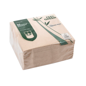 SERVIETTES ECOLABEL "DOUBLE POINT" 19 G/M2 39x39 CM NATUREL OUATE RECYCLÉE (1200 UNITÉ) - Garcia de Pou