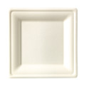 Assiettes carrées en fibre de canne compostables