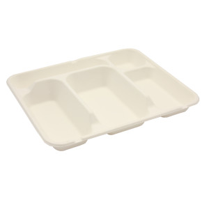 Plateau repas compostable 5 compartiments en fibre de canne