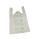 Sac à bretelles blanc compostable 26 + 12 x 45 cm – 14 microns