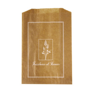 Sac viennoiserie en papier kraft brun 14 + 7 x 21 cm